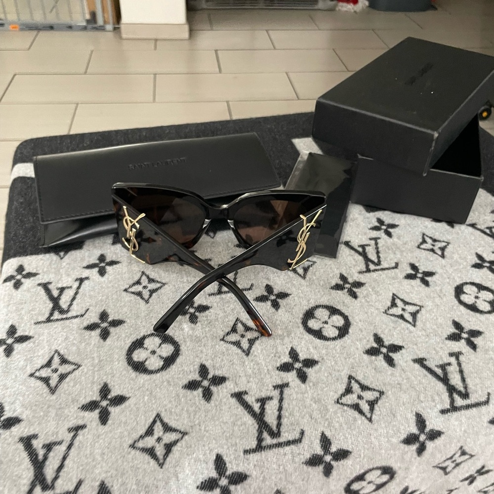 Yves Saint Laurent Black and Gold Sunglasses